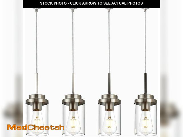 Lot 74-14365782 - MELUCEE 4 Pack H Track Lighting Pendants Brushed Nickel Ceiling Track Hanging Light Fixtures with Cl...