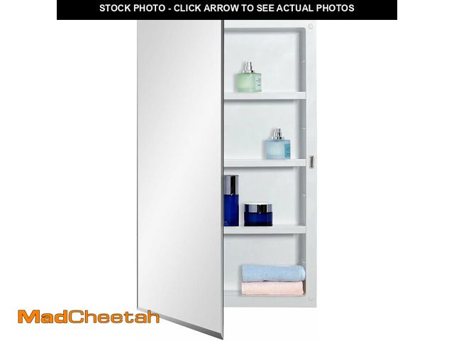 Lot 74-13709830 - IDYLLOR Plastic Medicine Mirror Cabinet for Bathroom 16 x 26 inch, Surface and Recessed Mount - UNUS...