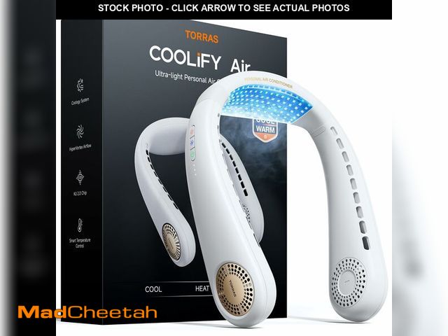 Lot 74-12506414 - TORRAS COOLiFY Air Neck Fan Air Conditioner, 3D Airflow, Light Portable Fan Rechargeable, Personal C...