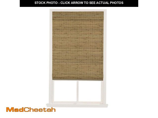 Lot 74-13822335 - Home Decorators Collection Hampton Smokey Ash Light Filtering Cordless Bamboo Roman Shade-36 in. W x...