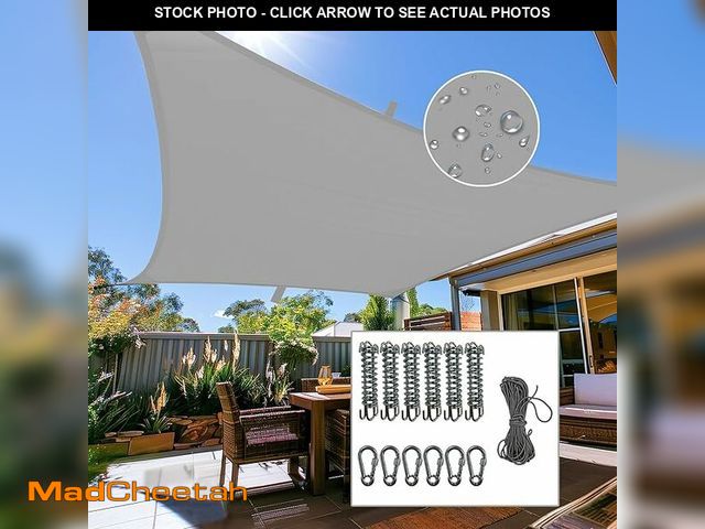 Lot 74-13768413 - CNCZMH 9.8' X 6.5' Light Tan Shade Sail Rectangular, Outdoor Waterproof Sun Shade with Shade Sail Ha...