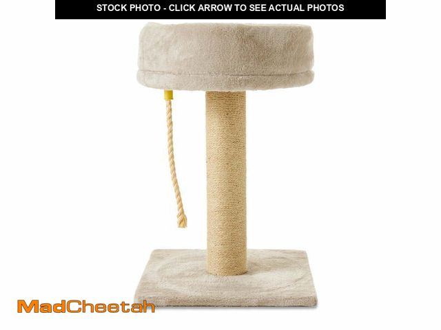 Lot 74-12557025 - Vibrant Life Natural Jute Scratch Post and Bed for Cats, Tan, 23.62" - USED