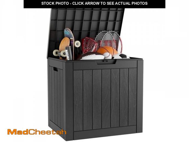 Lot 74-12482583 - Bifanuo 31 Gallon Deck Box Lockable Resin Outdoor Storage Box waterproof Outdoor Container for Patio...