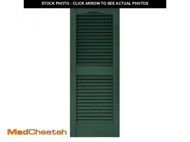 Lot 74-12146064 - 010140052028 15 X 52 in. Green Vinyl Louvered Shutter Pair - UNUSED