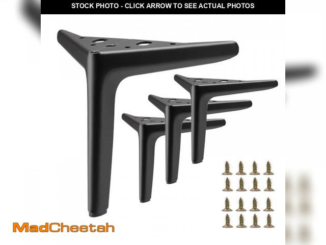 Lot 74-12313573 - SWTOOL 6 Inch Matte Black Metal Furniture Legs Heavy Duty Triangle Furniture Feet DIY Modern Replace...