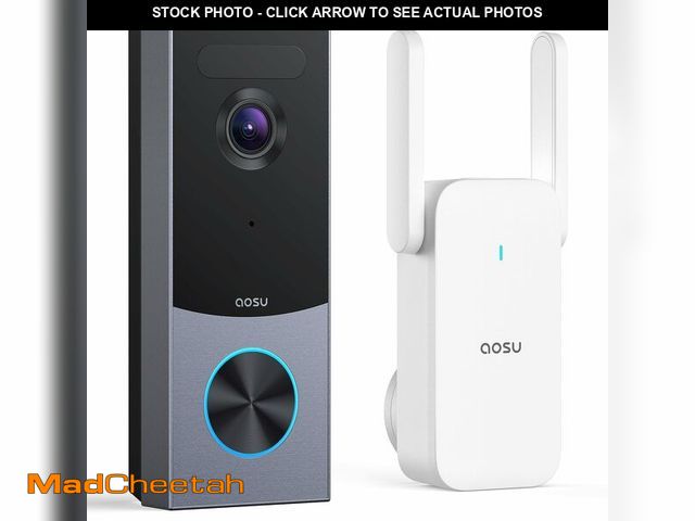 Lot 74-14056705 - aosu Doorbell Camera Wireless, Local Storage, 5MP Ultra HD, Triple Motion Detection, 2.4/5 GHz WiFi,...