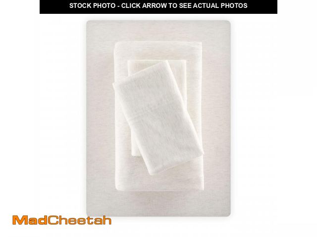 Lot 74-12537423 - Mainstays Cotton Rich Extra Soft Jersey Bed Sheet Set, Queen, Ivory, 4 Pieces - UNUSED