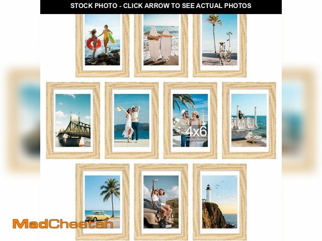 Lot 74-14379588 - decorUhome 4x6 Picture Frame Set of 10, Display Photos 3.5x5 with Mat or 4x6 Unmatted for Picture Fr...