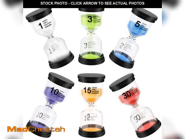 Lot 74-13574226 - Sand Timer, Sand Timers Colorful 1/3/5/10/15/30 Minutes Sandglass Timer with Protective Cover for Cl...