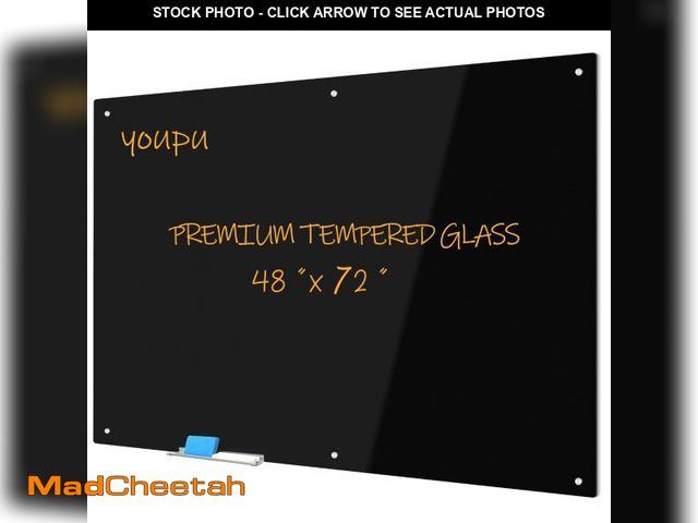 Lot 74-12131221 - Magnetic Glass Writeboard 72"x48" Premium Tempered Dry Erase Boards Wall Mounted Frameless Whiteboar...