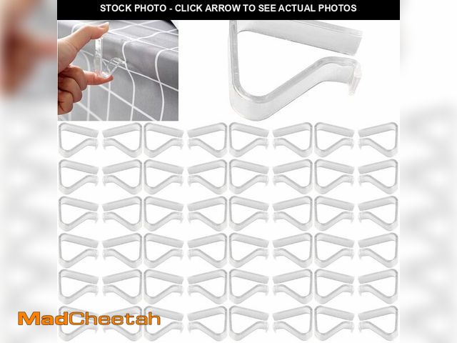 Lot 74-14263831 - 48 Pieces Transparent Clear Tablecloth Clips, Plastic Table Cloth ClipsÃ¯Â¼ÅWindproof Table Cover H...