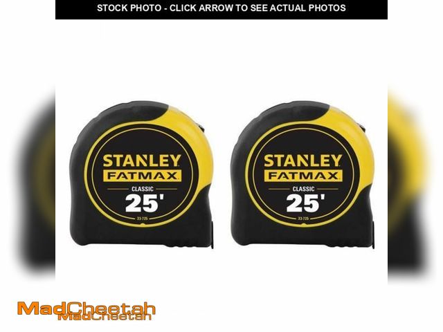 Lot 74-12027596 - Stanley 25 ft. FATMAX Tape Measure (2-Pack)(MISSING ONE)  - UNUSED