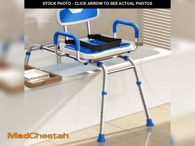 Lot 74-14352513 - Bluelog Sliding Shower Chair with Extra-Wide 360Â° Swivel Seat, 330lbs Tub Transfer Bench, Adjustabl...