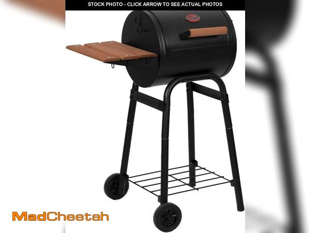 Lot 74-12136852 - Char-Griller Patio Pro Charcoal Grill and Smoker with Cast Iron Grates, Premium Wood Shelf and Dampe...