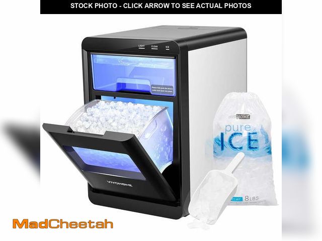 Lot 74-12668623 - (MISSING SCOOP) SPECSTAR Nugget Ice Maker Countertop, 45lbs/Day Pebble Ice Maker Machine, Soft Chewa...