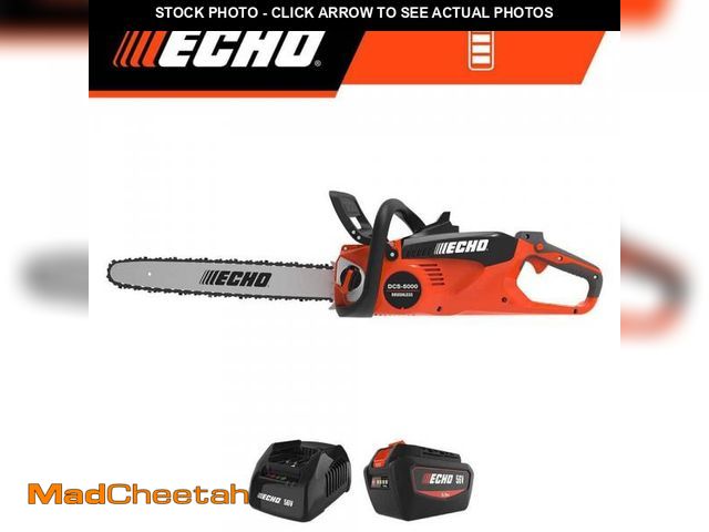 Lot 74-12145711 - ECHO 56V 18 in. Cordless Electric Battery Brushless Rear Handle Chainsaw Kit with 5.0Ah Battery and ...