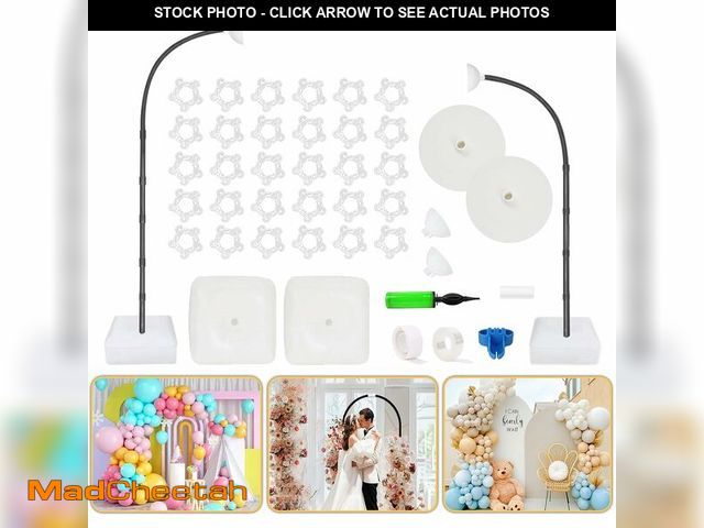Lot 74-14378376 - Bazen 8.2ft &amp; 6ft Balloon Arch Kit Free Bending Shape Half Balloon Arch Stand with Base Floor Ba...