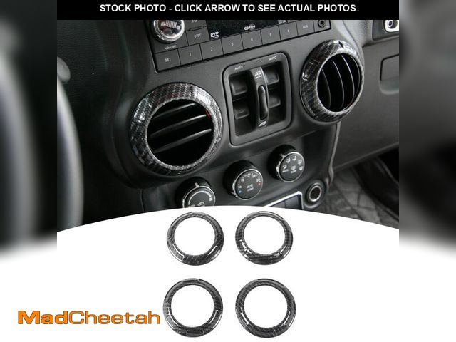 Lot 74-14143875 - 4PCS Center Console Dash Air Conditioner Vent Cover Trim Carbon Fiber Interior Accessories Compatibl...