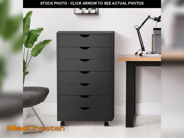 Lot 74-12493375 - CONCETTA 7-Drawer File Cabinet, Lateral Filing Under Desk Storage Organizer with Wheels for Home Off...