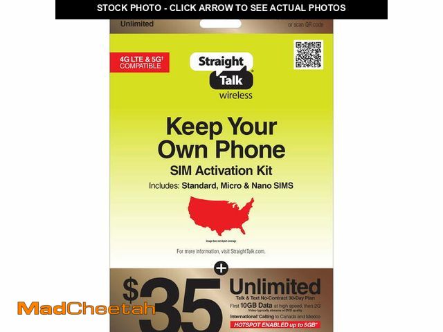 Lot 74-12687291 - Straight Talk Bring Your Own Phone Dual Retail Zipper Pack Tri-punch Bundle + $35 Airtime - UNUSED