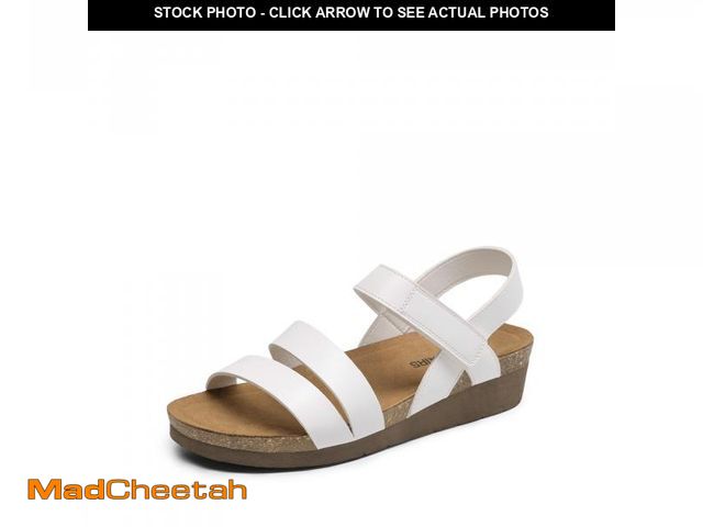 Lot 74-12305777 - DREAM PAIRS Women's Low Heel Wedge Sandals, Round-Toe Comfortable Casual Flatform Dress Shoes with A...