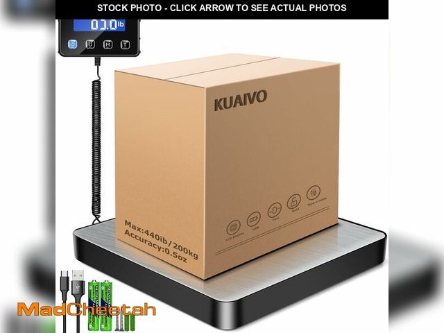 Lot 74-14428299 - KUAIVO Shipping Scale, 440lb/0.35oz High Accurate Digital Postal Scale with Hold/Tare Function, Ship...