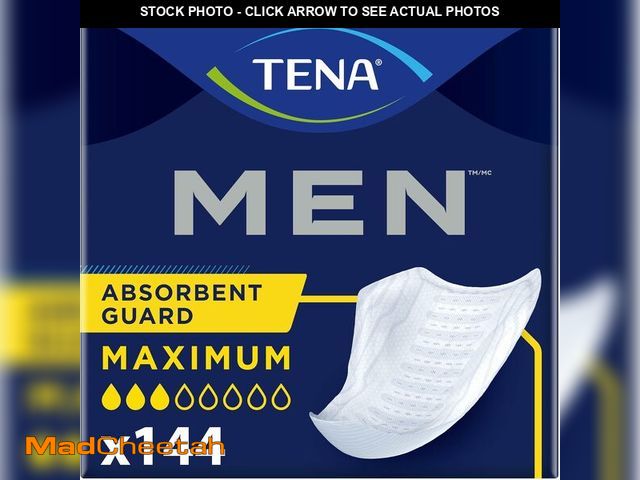 Lot 74-13041755 - TENA Men Protective Incontinence Guards for Men, Maximum Absorbency, 144 Count - UNUSED