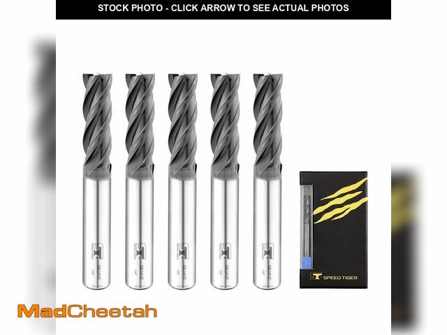 Lot 74-14272571 - SPEED TIGER Micrograin Carbide Square End Mill - 4 Flute - ISE1/4 4T (5 Pieces, 1/4") - for Milling ...