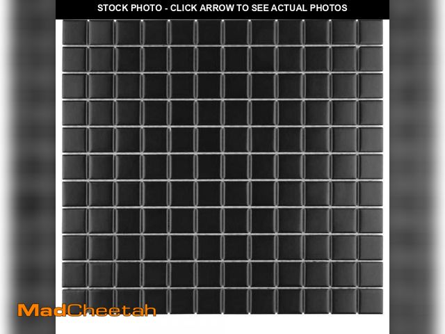 Lot 74-12148252 - Merola Tile Metro 1 in. Square Matte Black 10-3/4 in. x 11-3/4 in. Porcelain Mosaic Tile (9.0 sq. ft...