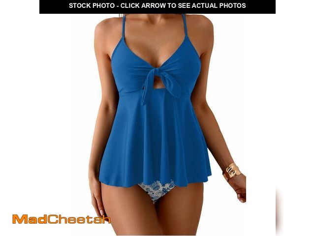 Lot 74-14333649 - Eomenie Two Piece Tankini Swimsuit for Women Tummy Control Cutout Bathing Suit Tie Knot Flowy Swim D...
