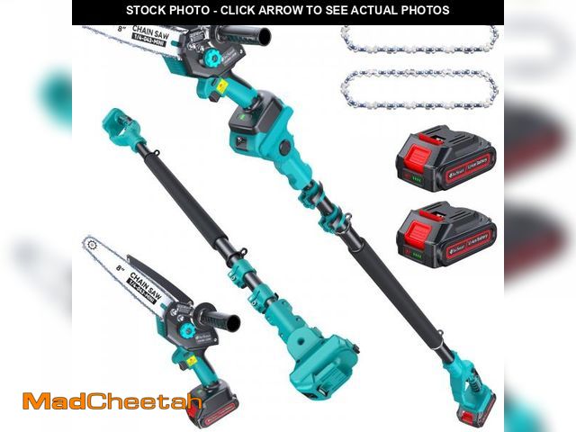 Lot 74-12538392 - Cordless Pole Saw&amp;8 inch Mini Chainsaw,2-IN-1 Electric Tree Trimmer with 2PCS 2000mAh Rechargeab...
