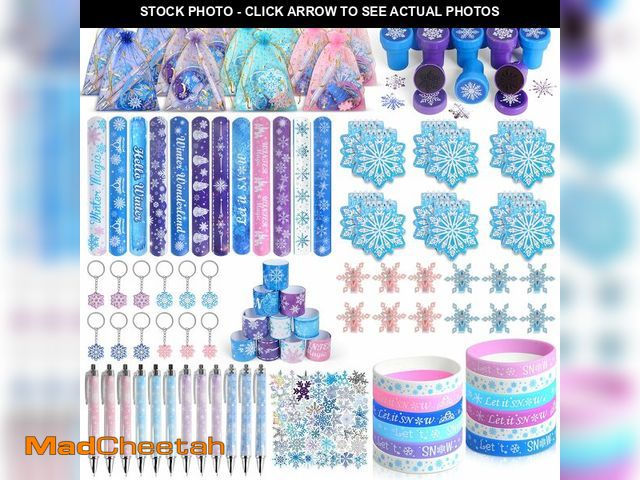 Lot 74-13620856 - 146PCS Frozen Party Favors, Snowflake Birthday Party Favors with Notebooks Stampers Stickers, School...
