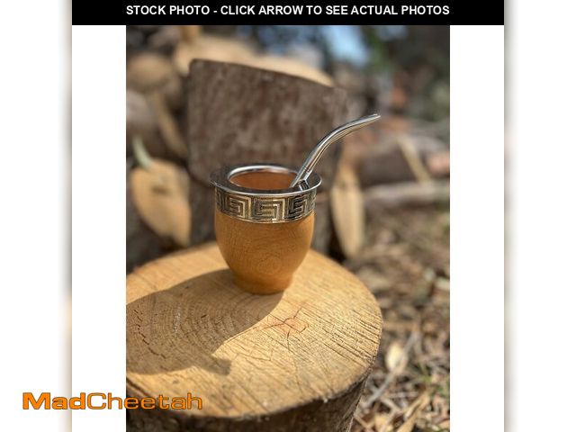 Lot 74-14262239 - Mate Imperial Argentino Algarrobo, Wood Mate, With Straw Tea Gourd Mug One Bombilla (Straw), Wrapped...