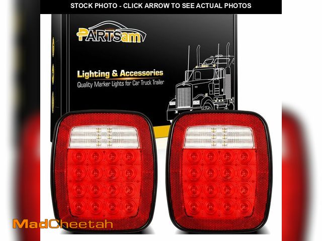 Lot 74-14430305 - Partsam Pair 38 LED Universal Tail Brake Turn Stop License Back up Reverse Lights Rear Combination f...