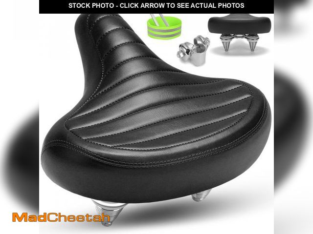 Lot 74-12304742 - CDYWD Wide Bike Seat for Men &amp; Women Comfort, Soft Padded Large Bicycle Seat Cushion, Oversized ...