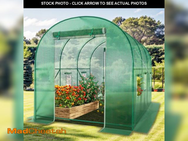 Lot 74-12154781 - Grezjxc Walk-in Tunnel Greenhouse Galvanized Frame &amp; Waterproof Cover 10x6.6x6.6 ft - UNUSED