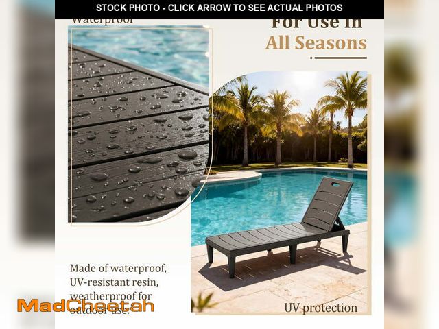 Lot 74-14351354 - Homall Outdoor Chaise Lounge Chairs, 5-Position Adjustable Waterproof Patio Outdoor Chaise Lounge,Br...