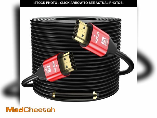 Lot 74-12701271 - grofyllaa 4K Hdmi Cable 100FT, High Speed Hdmi 2.0 Cable 4K@60Hz 2K@120Hz, Gold-Plated Connector 3D ...