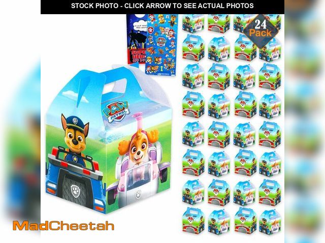 Lot 74-13573230 - Paw Patrol Treat Boxes Set for Celebrations - Bundle with 24 Favor Boxes for Birthdays, Prizes, Plus...