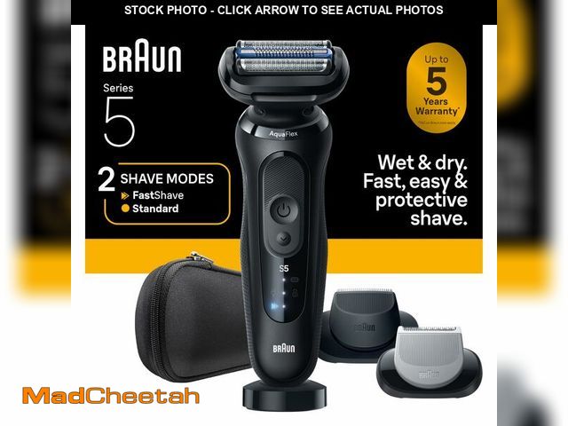 Lot 74-14206978 - Braun Series 5 Electric Shaver for Men, Wet &amp; Dry Foil Razor, Precision Trimmer Attachment, Body...
