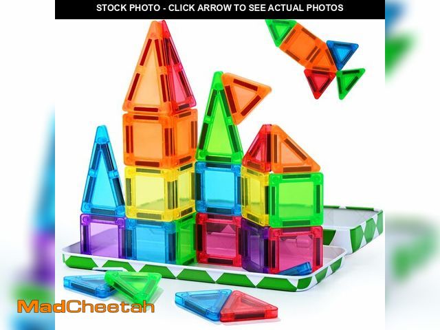 Lot 74-14050253 - MAGBLOCK 30PCS Mini Magnetic Tiles with Portable Iron Box, Travel Size Toys Magnetic Building Blocks...