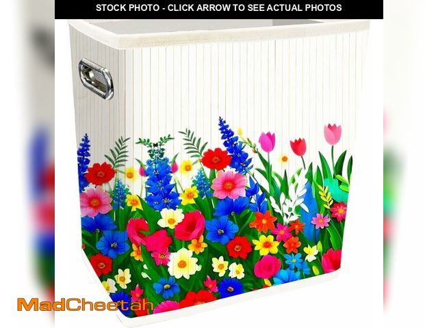 Lot 74-13661893 - Fozxsvg Colorful Painting Bamboo 4.5 Gallon Fabric Trash Can, Cute Storage Baskets, Decorative Trash...