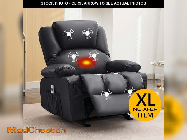 Lot 74-13056063 - JONPONY Manual Recliner Chair with Heat Therapy and Massage Function, Heavy Duty Reclining Mechanism...