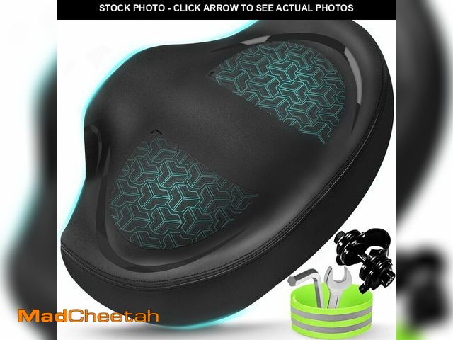 Lot 74-14429896 - Noseless Bike Seat Cushion for Men &amp; Women - Extra Padding &amp; Comfort Wide Bicycle Seat, Over...