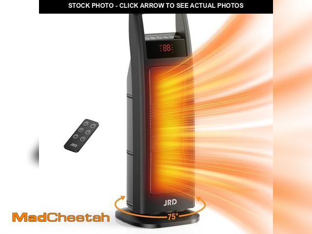 Lot 74-12398640 - (REMOTE) Space Heater Indoor Use, JRD 24" Fast Electric Heater with Remote, Thermostat, 75 degree Os...