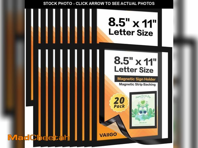 Lot 74-12707002 - VAIIGO 20-Pack Magnetic Sign Holders 8.5 x 11 - Magnetic Frames for Fridge &amp; Metal Surfaces - Fi...