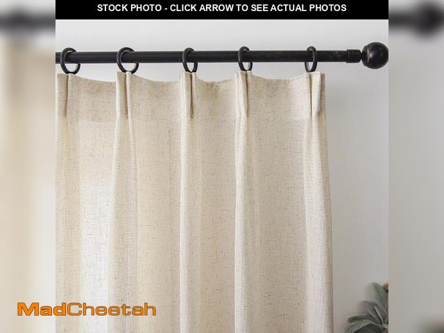 Lot 74-11550159 - Ftinala 100 Inch Curtains Sheer Linen Curtains 2 Panels Natural Linen Textured Pinch Pleat Sheer Cur...