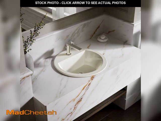 Lot 74-12470684 - Bryant 19 in. Round Drop-In Vitreous China Bathroom Sink in Biscuit with Overflow Drain - UNUSED