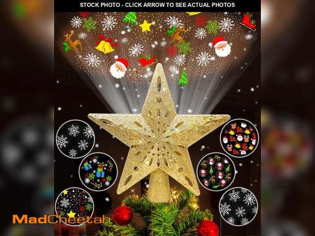 Lot 74-12388132 - Wninbu Christmas Tree Topper Star Lighted with 6 Projection Modes,Christmas Star Tree Topper Project...