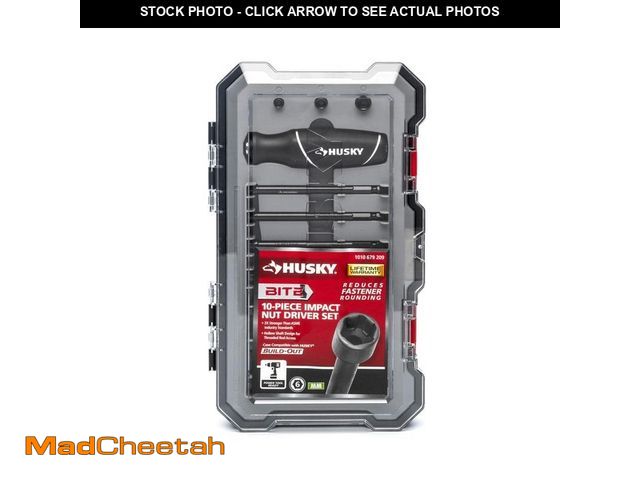 Lot 74-12783748 - Husky BITE Metric Impact Ready Interchangeable Nut Driver Set with Cushion-Grip Handle (10-Piece) - ...